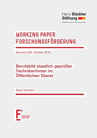 Hans-Böckler-Studie "Staatlich geprüfter Techniker
im Öffentlichen Dienst"